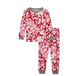Burt's Bees Red and Pink Hearts Pajama Set